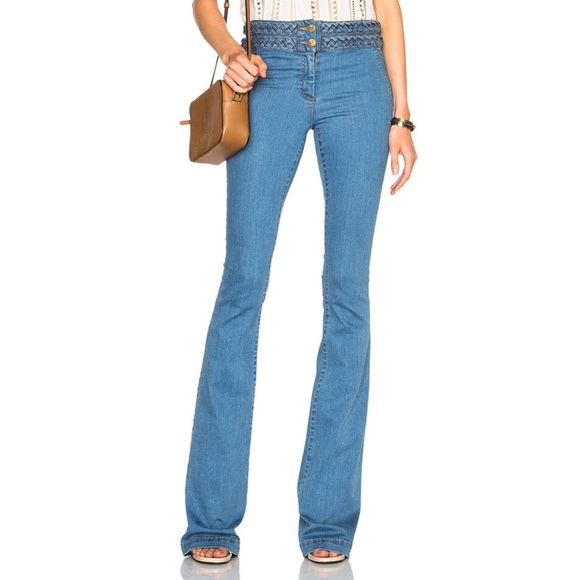Veronica Beard Denim - VERONICA BEARD Biscayne Braided Mid Rise Bootcut Jeans - size 6